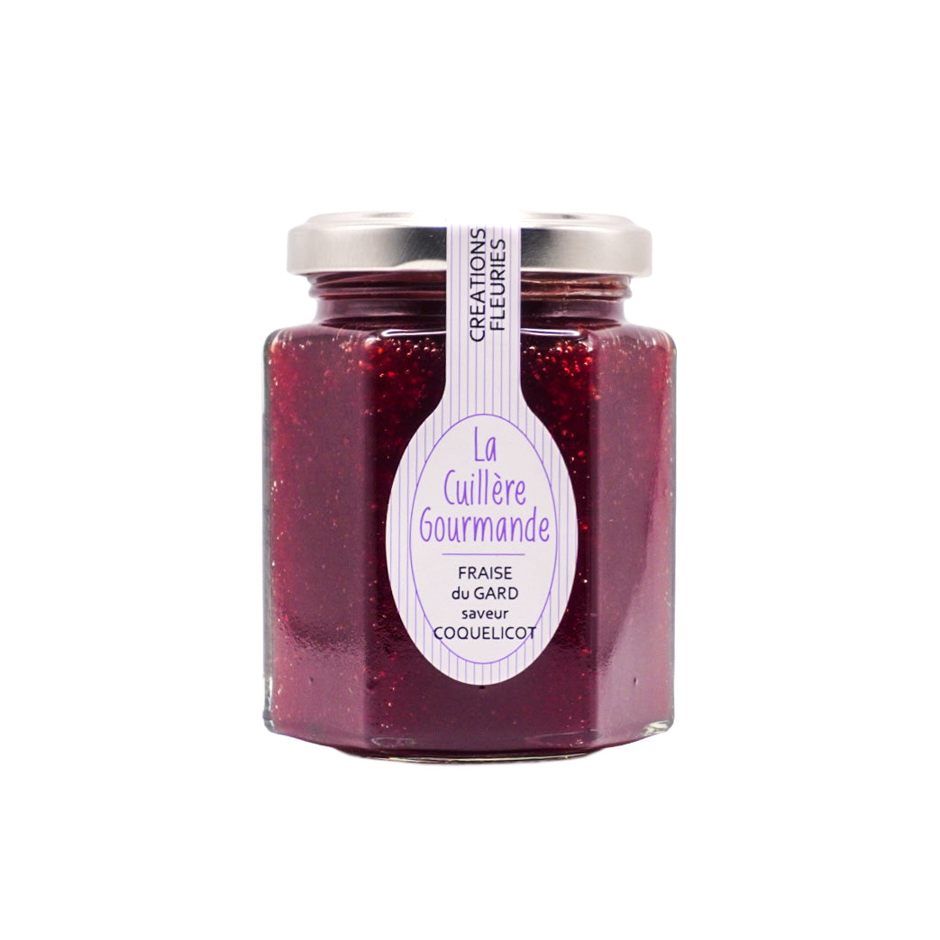 La cuillière gourmande – Confiture Fraise du gard note de coquelicot