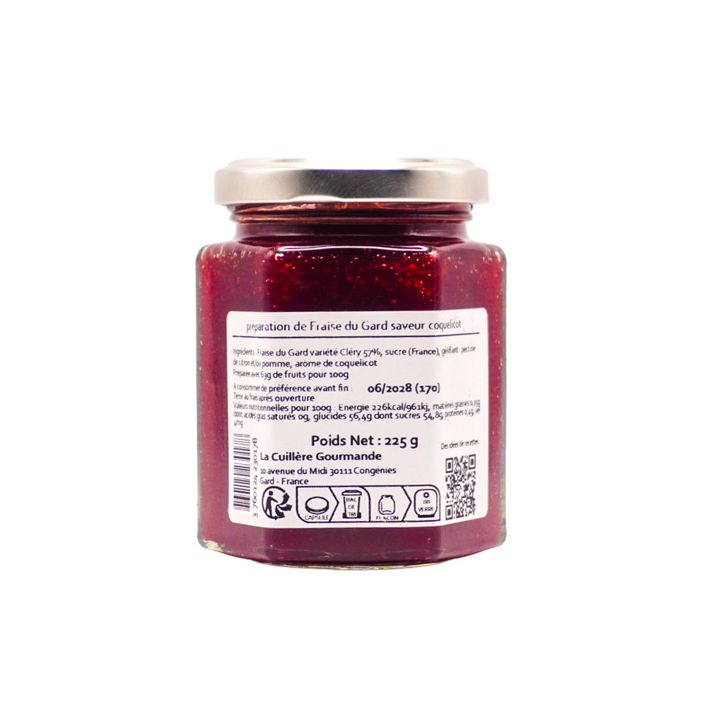 La cuillière gourmande – Confiture Fraise du gard note de coquelicot