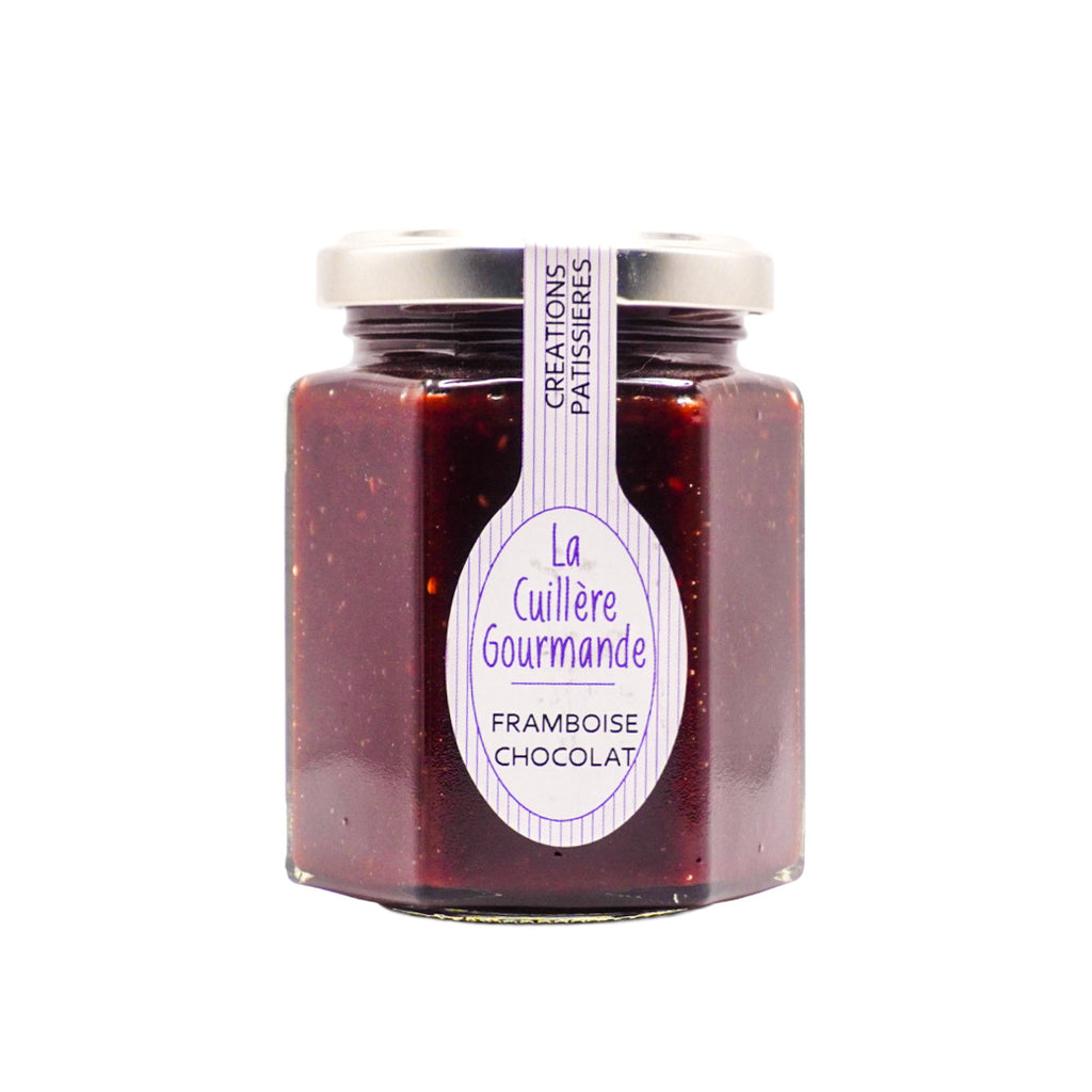 La cuillière gourmande – Confiture Framboises chocolat