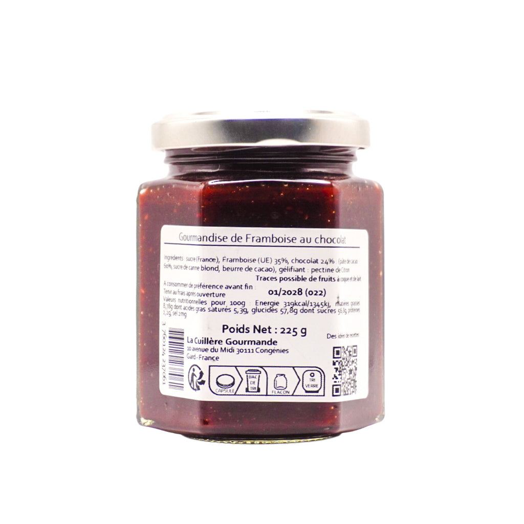 La cuillière gourmande – Confiture Framboises chocolat