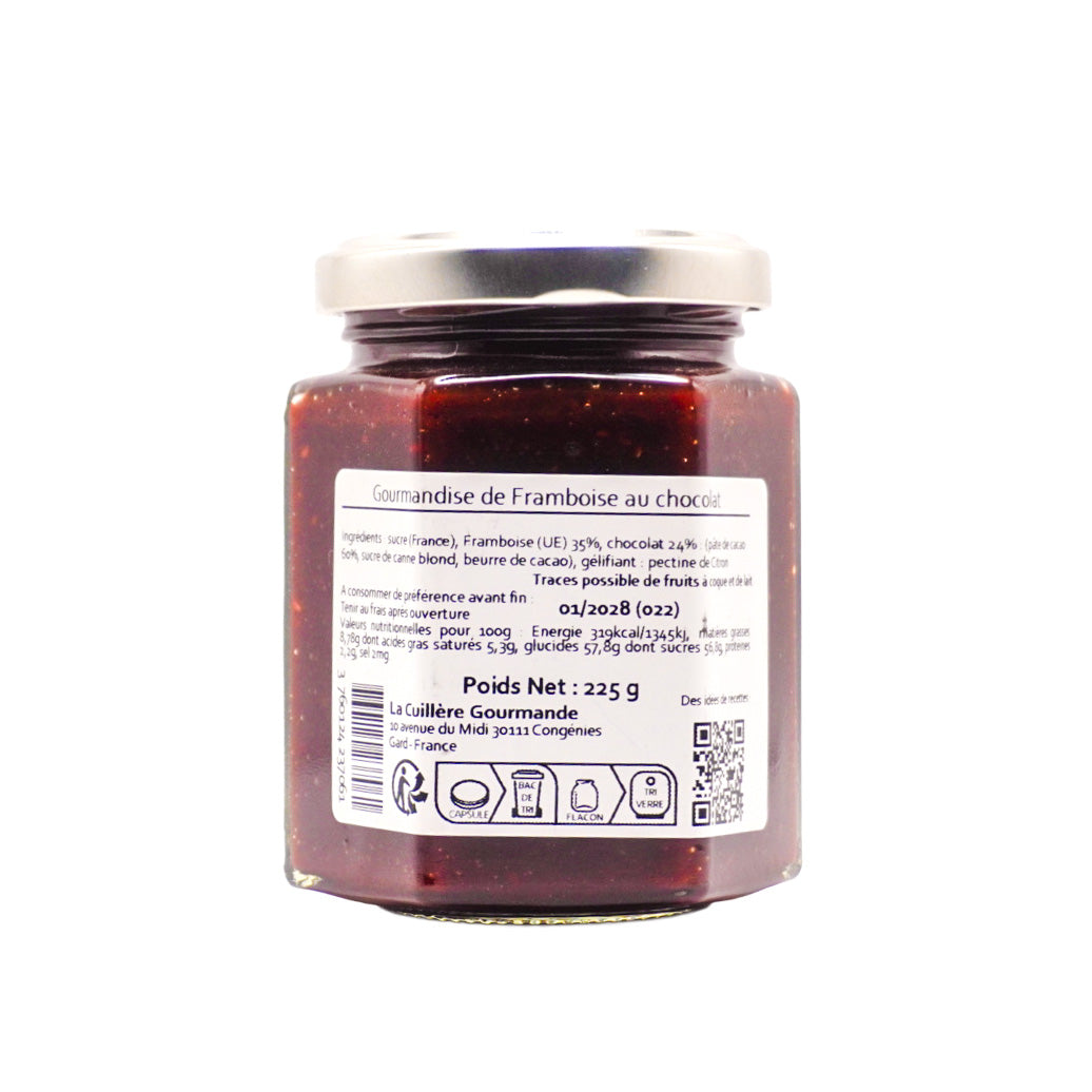 La cuillière gourmande – Confiture Framboises chocolat